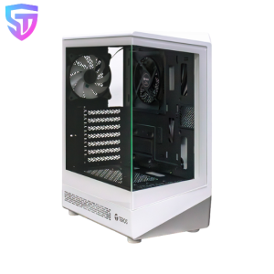 Case gamer TEROS TE-1322G, Mid Tower, USB 3.0 USB 2.0, audio, ventilador ARGB, blanco